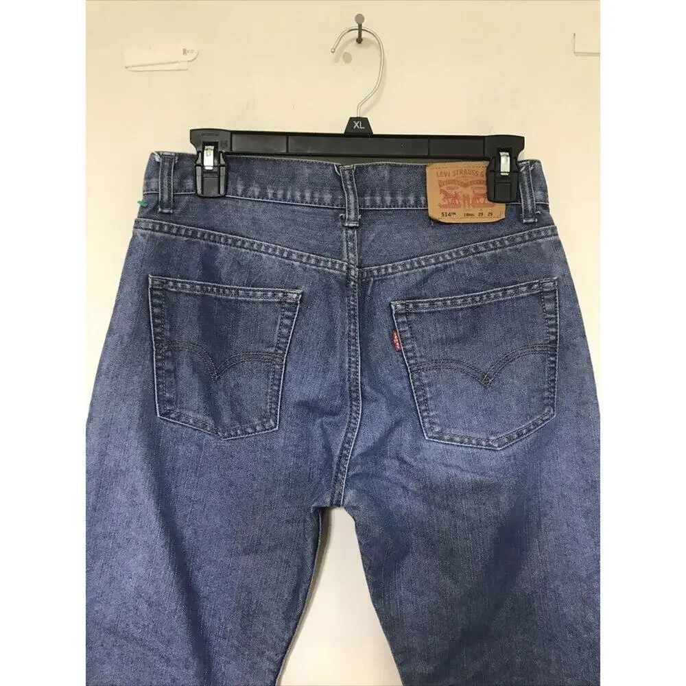 Levi's 514 Jeans Mens 29x29 Blue Straight Leg Denim Back Pocket